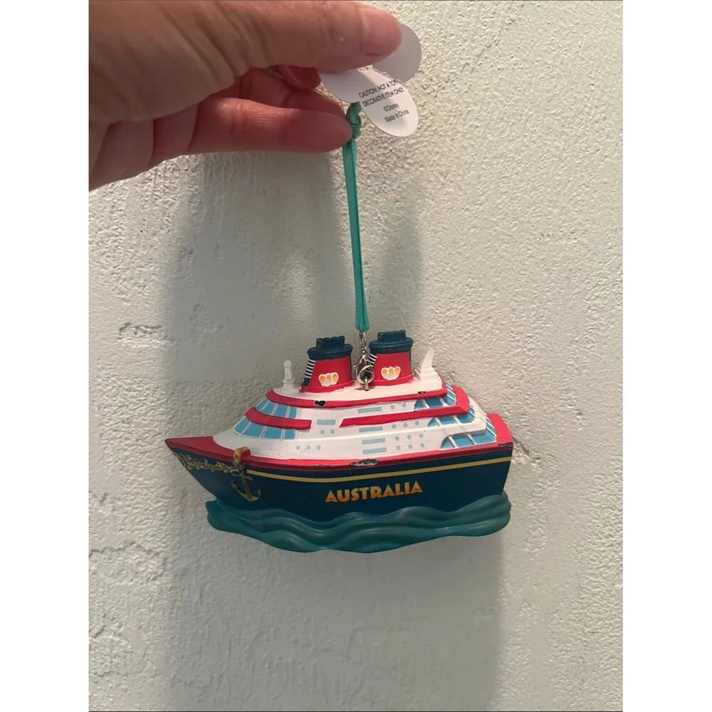 #2327*”3x5” Australia Cruise Ship Kids Toy Ornament - Blue/Red